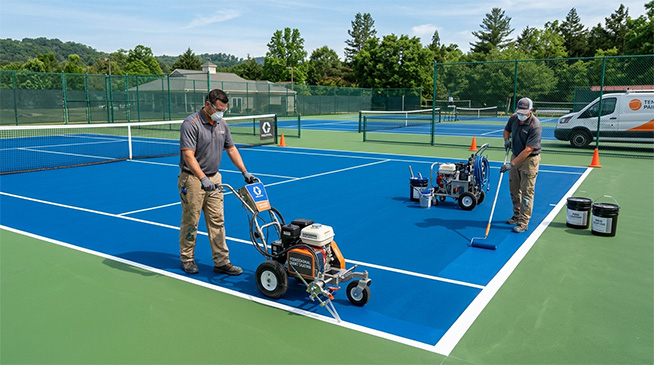 Tennis court painting service